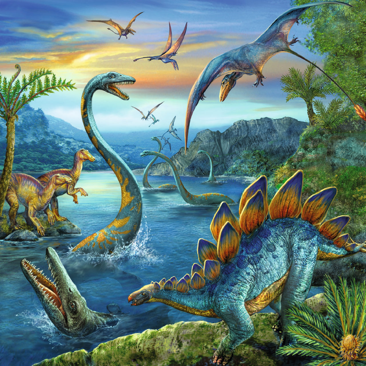 3 x 49 pc Puzzle - Dinosaur Fascination