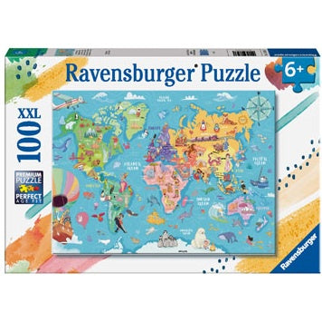 100 pc Puzzle - Map Of The World