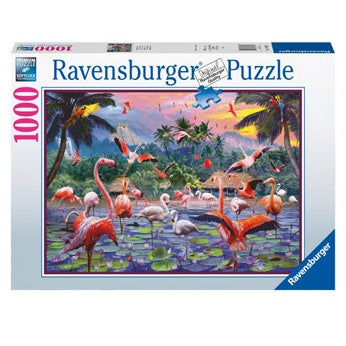 1000 pc Puzzle - Pink Flamingos