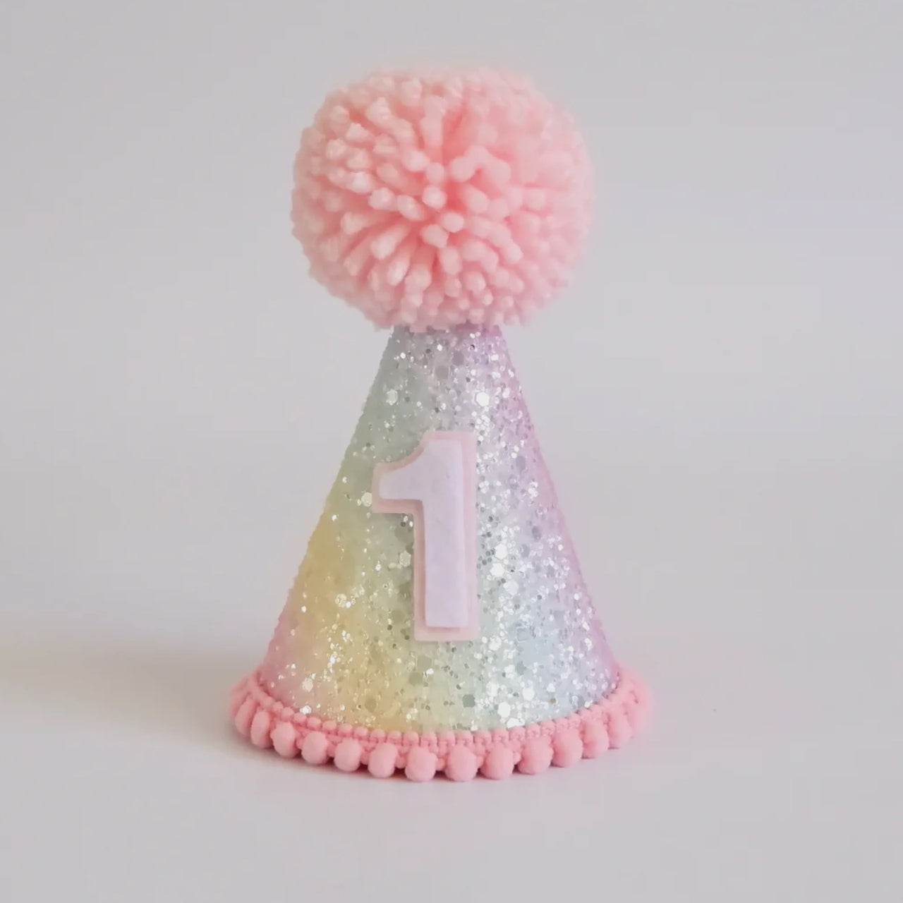 Rainbow Glitter First Birthday Hat