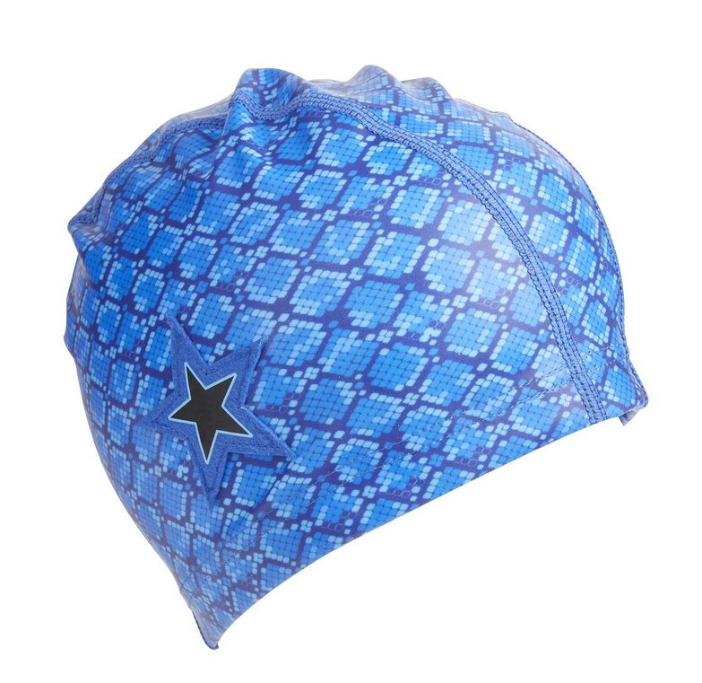 Swim Cap Blue Snake Star Print