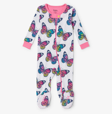 Spring Sky Butterfly Footed Coverall